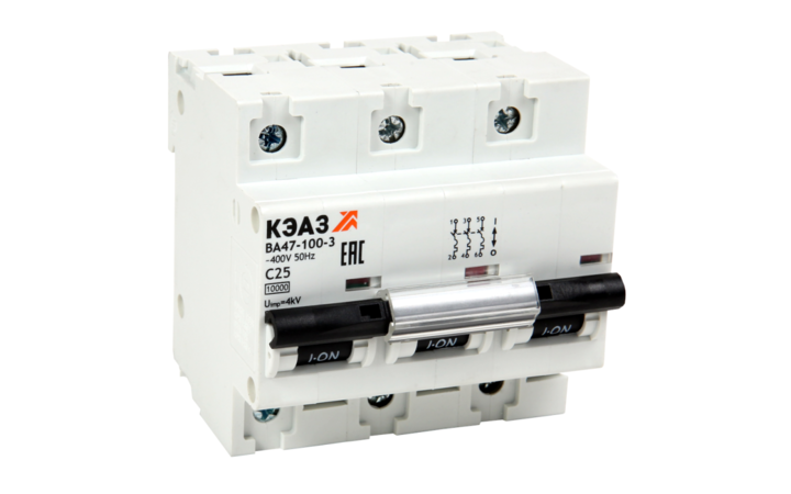 фото - Выключатель автоматический модульный ВА47-100-3C80-УХЛ3 (10кА) КЭАЗ 318145