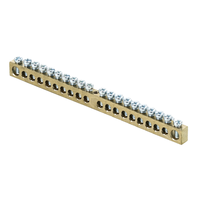 фото - Шина PEN 'ноль-земля' 6х9 20 отвер. латунь крепеж по центру PROxima EKF sn0-63-20