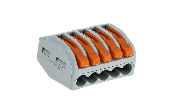 фото - Клемма строительно-монтажная СМК 222-415 5-проводная 0.08-2.5кв.мм с рычагом (уп.100шт) PROxima EKF plc-smk-415