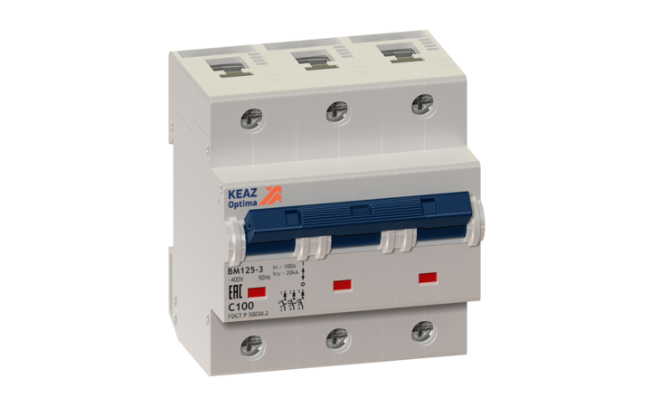фото - Выключатель автоматический модульный 3п C 80А 20кА OptiDin BM125-3C80-8ln-УХЛ3 КЭАЗ 138543