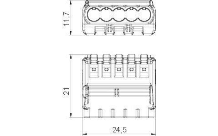 фото - Клемма универсальная пружинная 5х2.5кв.мм 61 525 FL с зажимом прозр. (222-415) OBO 2054458