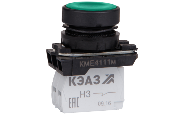 фото - Кнопка управления КМЕ4111м 1но+1нз IP40 цилиндр зел. КЭАЗ 248242