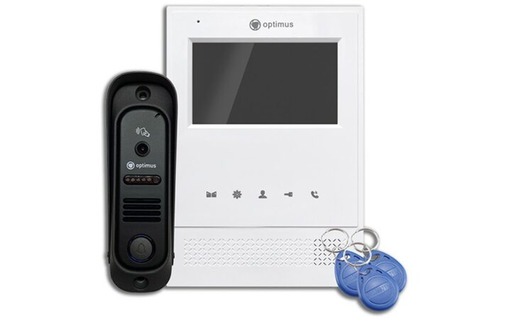 фото - Комплект видеодомофона Optimus Leader 2.0 IK-4.0 (w+b)