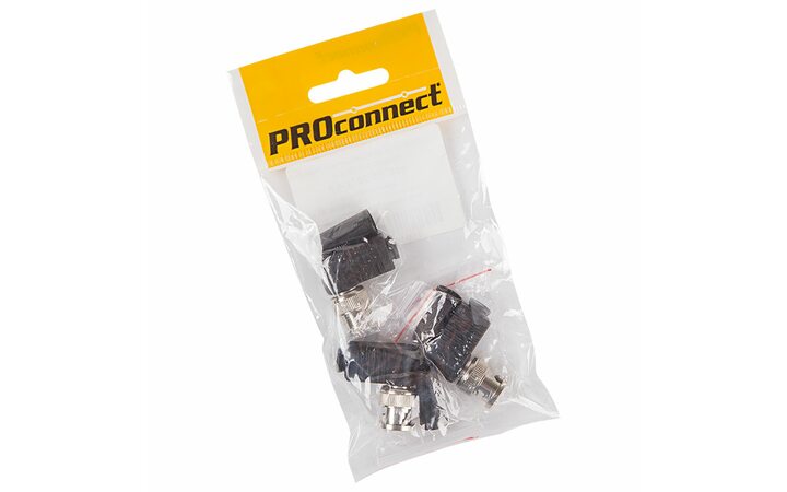 фото - Разъем высокочастотный на кабель, штекер BNC под винт с колпачком, угловой, (3шт.) (пакет) PROconnect