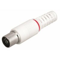 Разъем гнездо TV без пайки белый REXANT