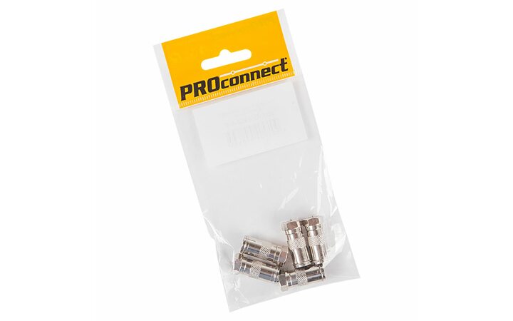фото - Переходник антенный, (штекер F - гнездо TV), (5шт.) (пакет) PROconnect