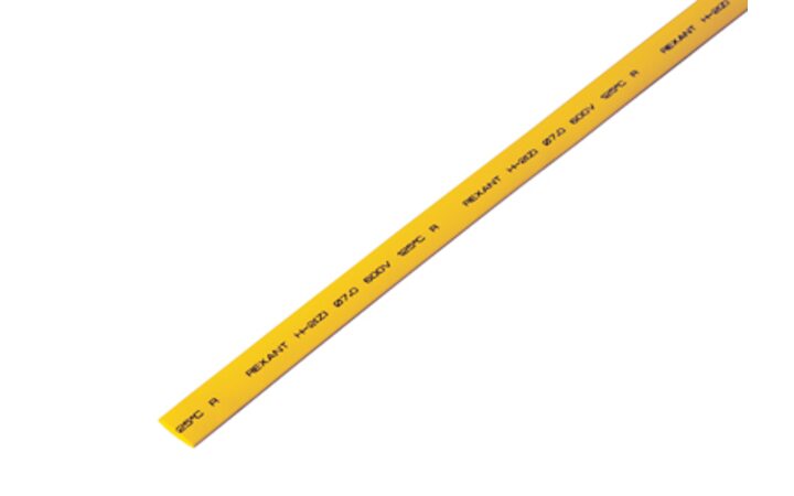 фото - Трубка термоусаживаемая ТУТ нг 7,0/3,5мм, желтая, упаковка 50 шт. по 1м REXANT