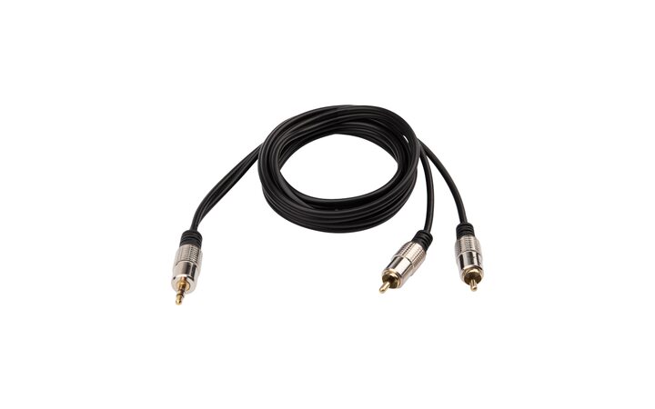 фото - Шнур Стерео 3,5мм - 2 RCA, 1,5м, Gold-металл REXANT (17-4222)