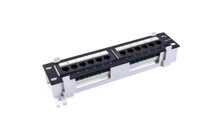 фото - Ripo Патч-панель настенная, 12 портов, универс., Cat.5e (Класс D), 100МГц, RJ45/8P8C, 110, T568A/B,