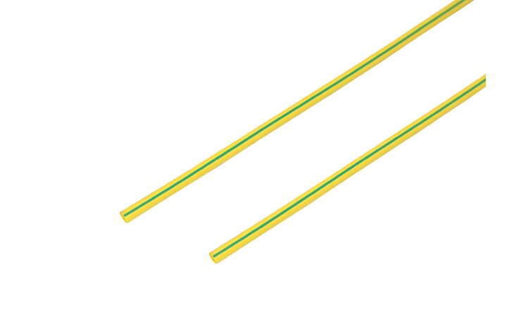 фото - Трубка термоусаживаемая ТУТ нг 1,5/0,75мм, желто-зеленая, упаковка 50 шт. по 1м REXANT (20-1507)