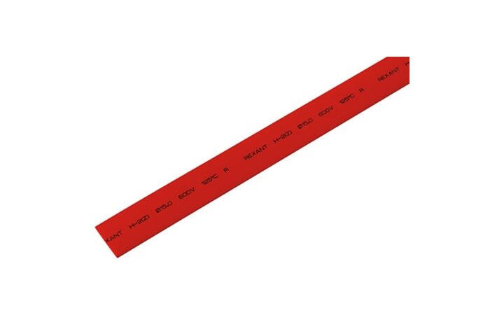 фото - Трубка термоусаживаемая ТУТ 15,0/7,5мм, красная, упаковка 50 шт. по 1м, PROconnect (55-1504)