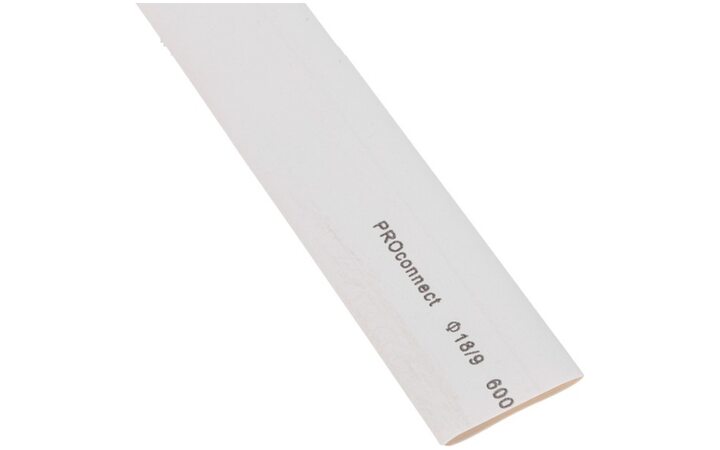 фото - Трубка термоусаживаемая ТУТ 18,0/9,0мм, белая, упаковка 50 шт. по 1м, PROconnect (55-1801)