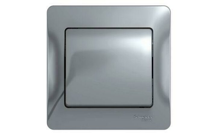 фото - Выключатель 1-кл. СП Glossa 10А IP20 (сх. 1) 10AX в сборе алюм. SE GSL000312