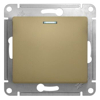 фото - Выключатель 1-кл. СП Glossa 10А IP20 (сх. 1а) 10AX с подсветкой механизм титан SE GSL000413