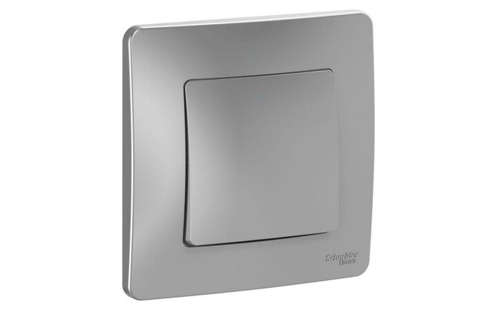 фото - Выключатель 1-кл. СП Blanca 10А IP20 (сх. 1) 250В алюм. SE BLNVS010103
