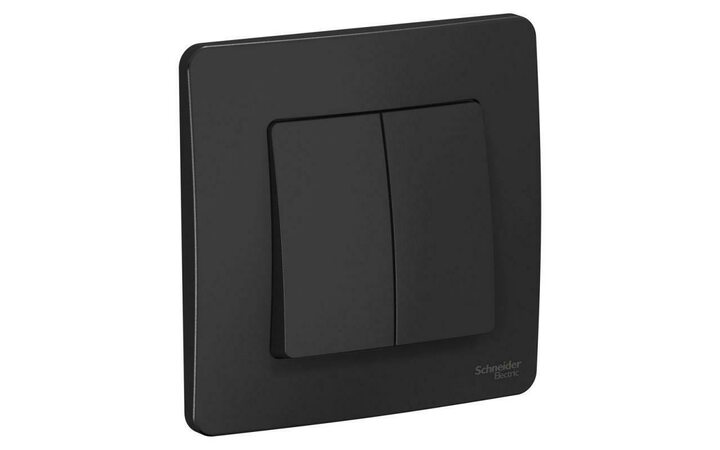 фото - Выключатель 2-кл. СП Blanca 10А IP20 (сх. 5) 250В антрацит SE BLNVS010506