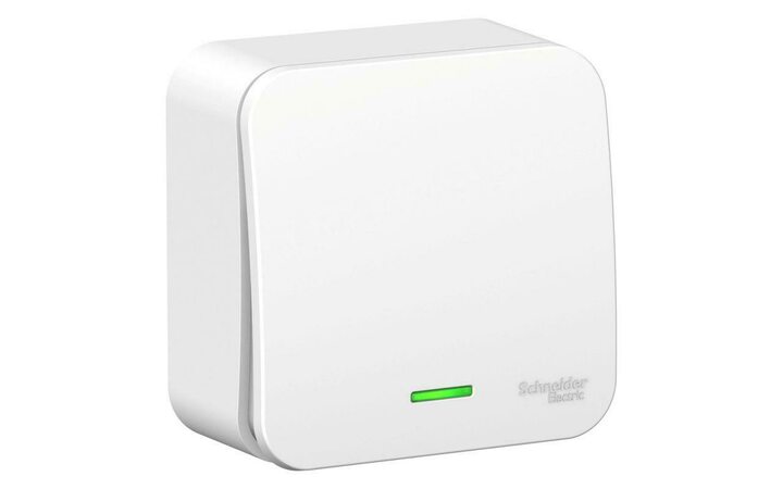 фото - Переключатель проходной 1-кл. ОП Blanca 10А IP20 (сх. 6) 250В с подсветкой с изолир. пластиной бел. SE BLNVA106111