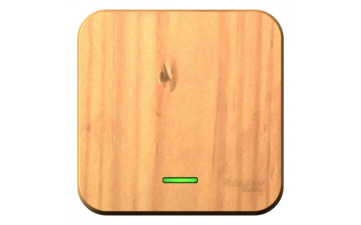 фото - Выключатель 1-кл. ОП Blanca 10А IP20 (сх. 1) 250В с подсветкой с изолир. пластиной ясень SE BLNVA101115