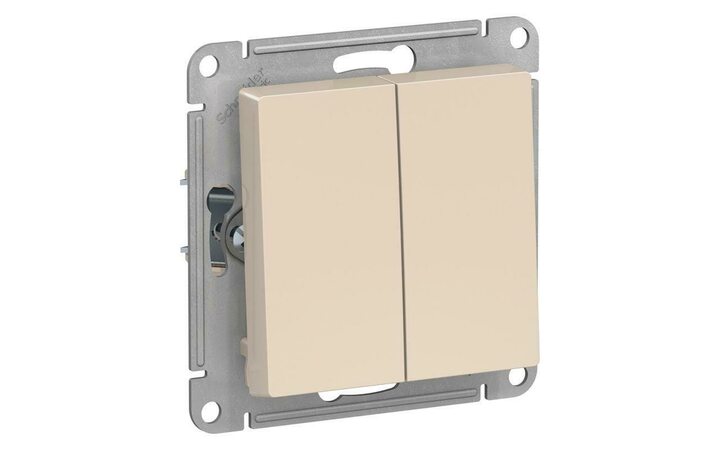 фото - Выключатель 2-кл. СП AtlasDesign 10А IP20 (сх. 5) 10AX механизм беж. SE ATN000251