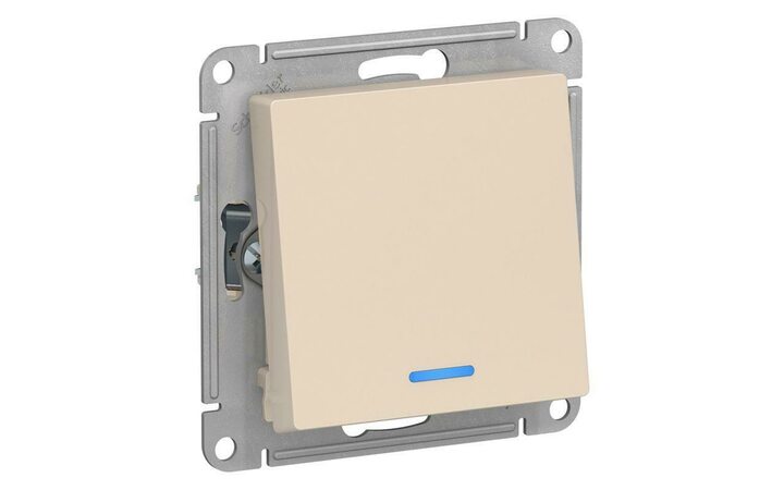 фото - Переключатель проходной 1-кл. СП AtlasDesign 10А IP20 (сх. 6а) 10AX с подсветкой механизм беж. SE ATN000263