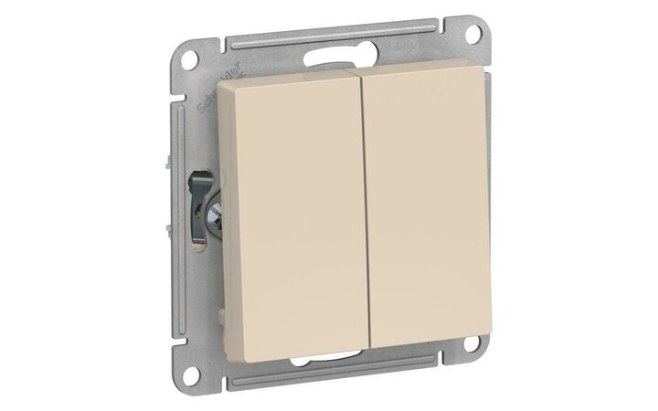 фото - Переключатель проходной 2-кл. СП AtlasDesign 10А IP20 (сх. 6/2) 10AX механизм беж. SE ATN000265