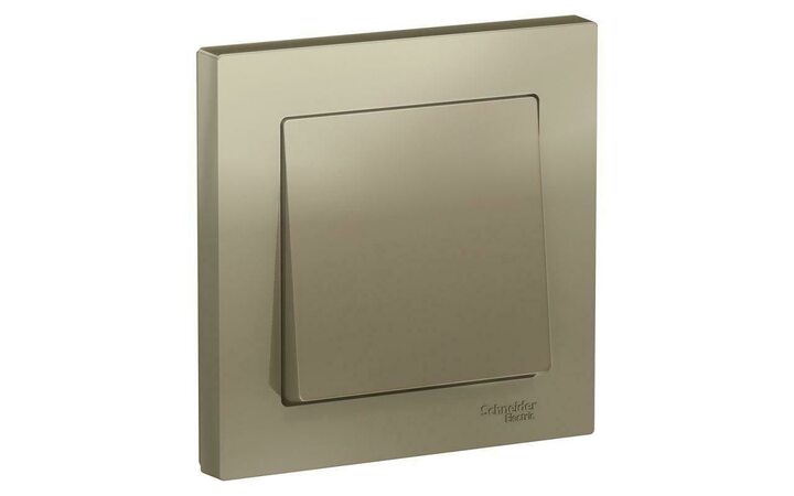 фото - Выключатель 1-кл. СП AtlasDesign 10А IP20 (сх. 1) 10AX в сборе шампань SE ATN000512