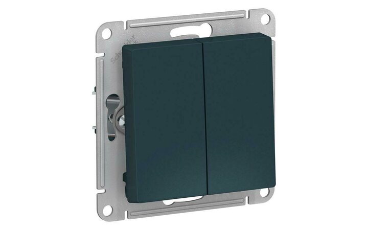 фото - Выключатель 2-кл. СП AtlasDesign 10А IP20 (сх. 5) 10AX механизм изумруд SE ATN000851