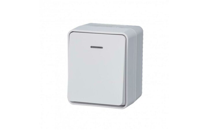 фото - Выключатель 1-кл. ОП AtlasDesign Profi54 IP54 10AX с подсветкой бел. SE ATN540113