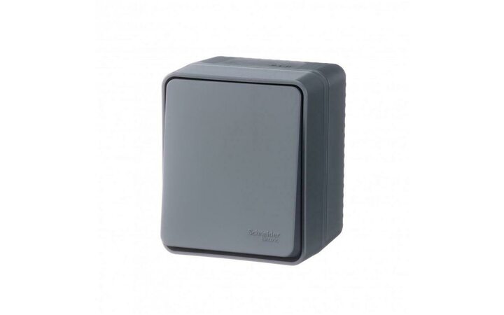 фото - Переключатель проходной 1-кл. ОП AtlasDesign Profi54 IP54 10AX антрацит SE ATN544061