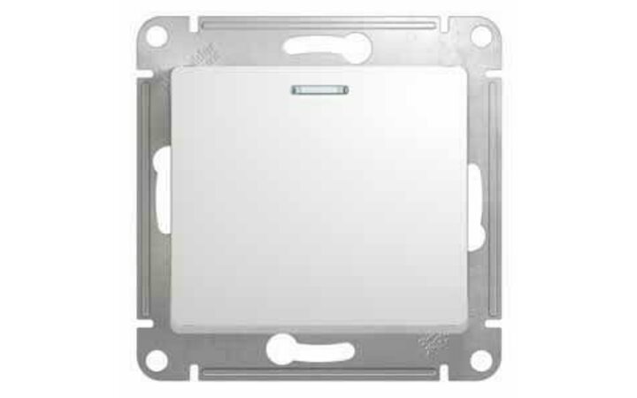 фото - Выключатель 1-кл. СП Glossa 10А IP20 (сх. 1а) 10AX с подсветкой механизм бел. SE GSL000113