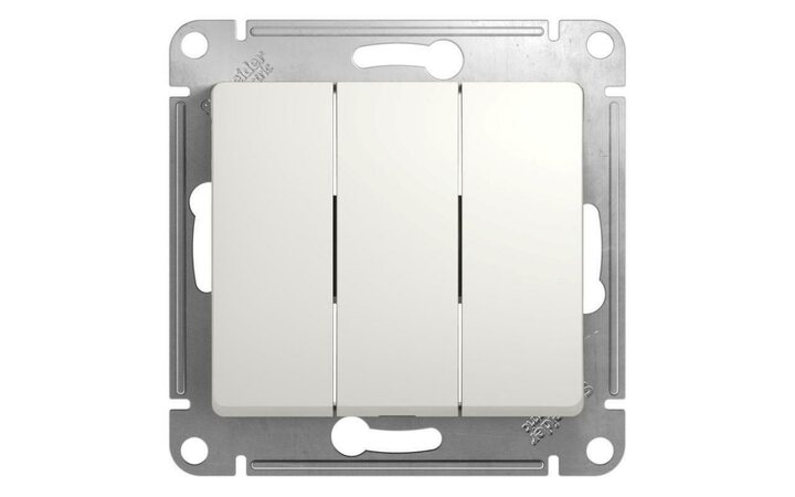 фото - Выключатель 3-кл. СП Glossa 10А IP20 (сх. 1+1+1) 10AX механизм бел. SE GSL000131