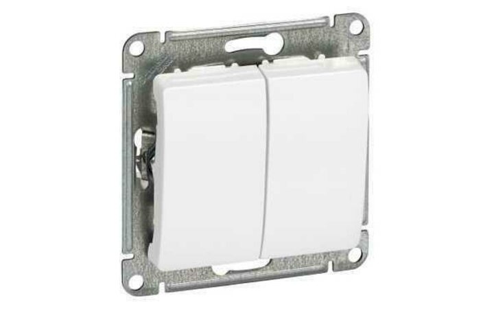 фото - Выключатель 2-кл. СП Glossa 10А IP20 (сх. 5) 10AX механизм бел. SE GSL000151