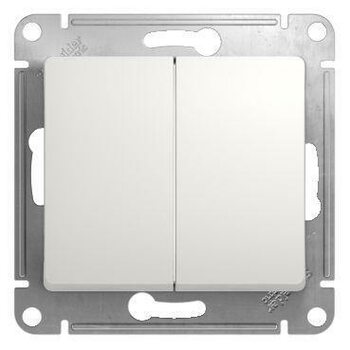 фото - Переключатель проходной 2-кл. СП Glossa 10А IP20 (сх. 6/2) 10AX механизм бел. SE GSL000165