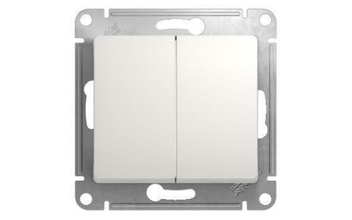фото - Переключатель проходной 2-кл. СП Glossa 10А IP20 (сх. 6/2) 10AX механизм бел. SE GSL000165