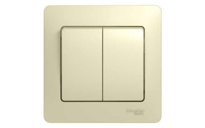 фото - Выключатель 2-кл. СП Glossa 10А IP20 (сх. 5) 10AX в сборе беж. SE GSL000252