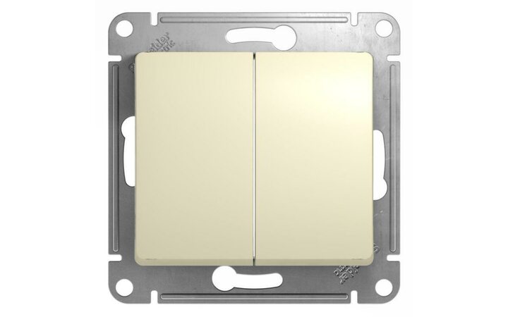 фото - Переключатель проходной 2-кл. СП Glossa 10А IP20 (сх. 6/2) 10AX механизм беж. SE GSL000265