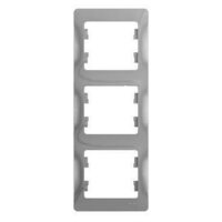 Рамка 3-м Glossa вертикал. алюм. SE GSL000307