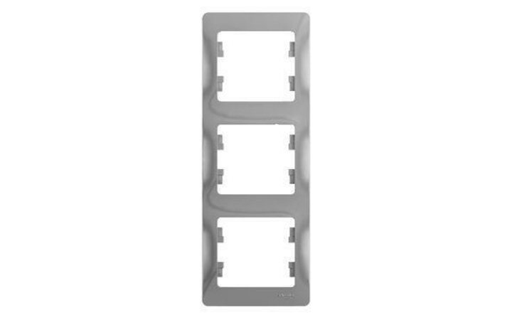 фото - Рамка 3-м Glossa вертикал. алюм. SE GSL000307