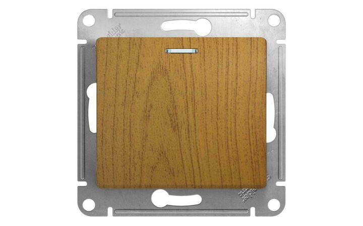 фото - Выключатель 1-кл. СП Glossa 10А IP20 (сх. 1а) 10AX с подсветкой механизм дуб SE GSL000513