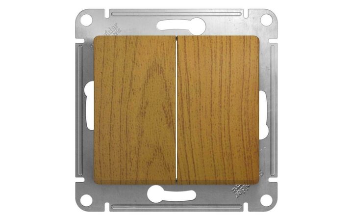 фото - Выключатель 2-кл. СП Glossa 10А IP20 (сх. 5) 10AX механизм дуб SE GSL000551