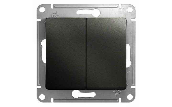 фото - Выключатель 2-кл. СП Glossa 10А IP20 (сх. 5) 10AX механизм антрацит SE GSL000751