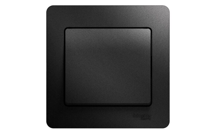 фото - Выключатель 1-кл. СП Glossa 10А IP20 (сх. 1) 10AX в сборе антрацит SE GSL000712