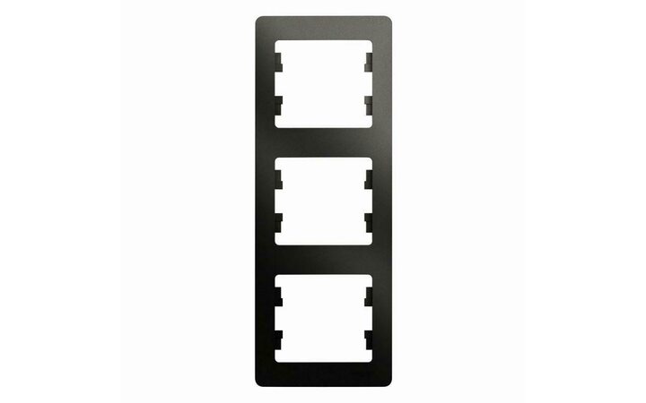 фото - Рамка 3-м Glossa вертикал. антрацит SE GSL000707