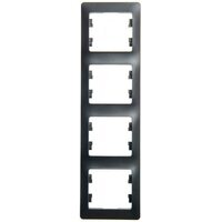 Рамка 4-м Glossa вертикал. антрацит SE GSL000708