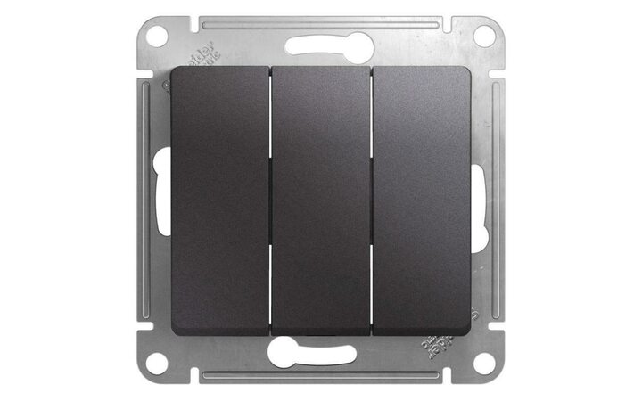 фото - Выключатель 3-кл. СП Glossa 10А IP20 (сх. 3) 10AX механизм графит SE GSL001331