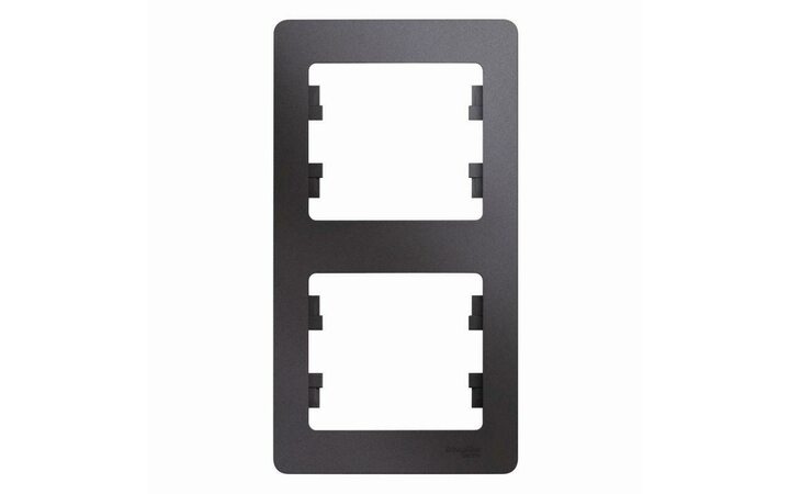 фото - Рамка 2-м Glossa вертикал. графит SE GSL001306