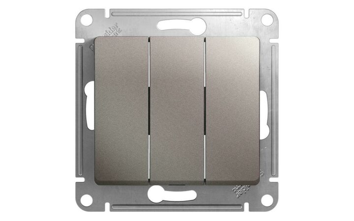 фото - Выключатель 3-кл. СП Glossa 10А IP20 (сх. 3) 10AX механизм платина SE GSL001231