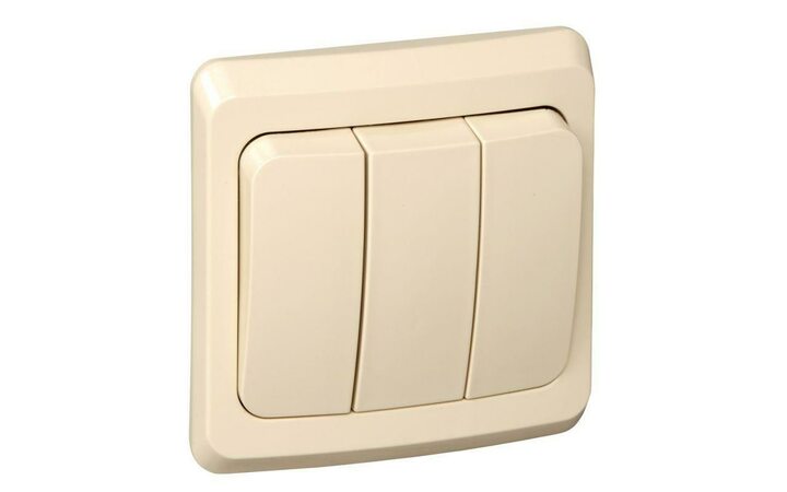 фото - Выключатель 3-кл. СП Этюд 10А IP20 крем. SE BC10-003K