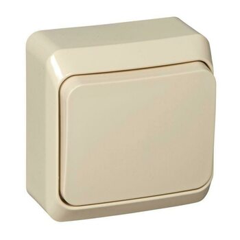 фото - Переключатель проходной 1-кл. ОП Этюд 10А IP20 крем. SE BA10-004K