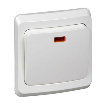 фото - Выключатель 1-кл. СП Этюд 10А IP20 с подсветкой бел. SE BC10-005B